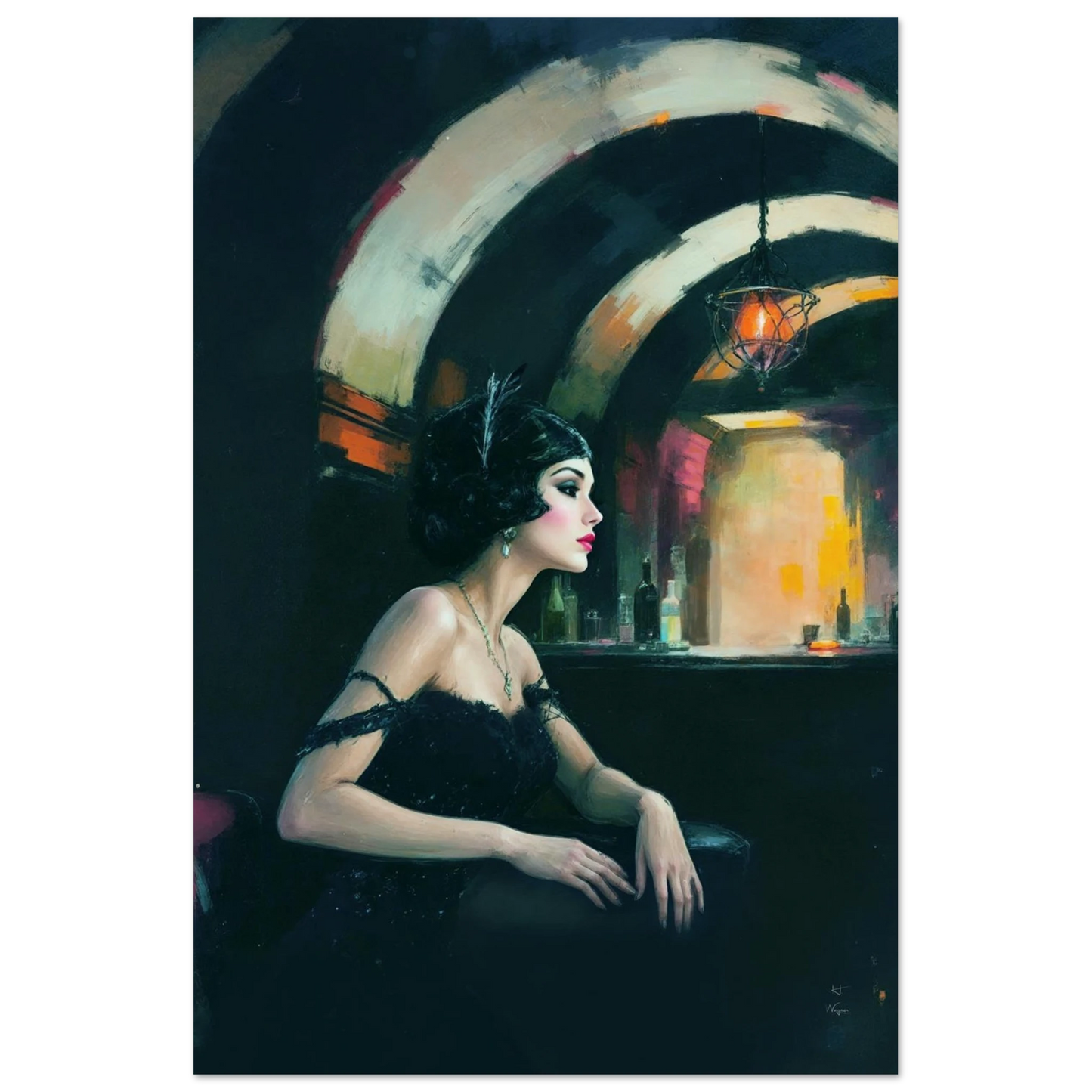 Speakeasy Flapper Gatsby Wall Art Poster Print 30x45 cm 12x18″ Museum-Quality Matte Paper Poster No Frame