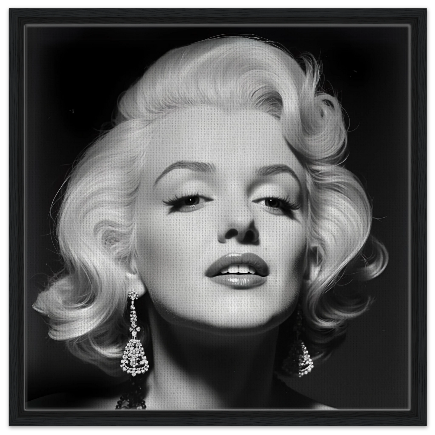 Marilynn Monroe Art Print Black Wood Frame 60x60 cm 24x24″ Framed Canvas
