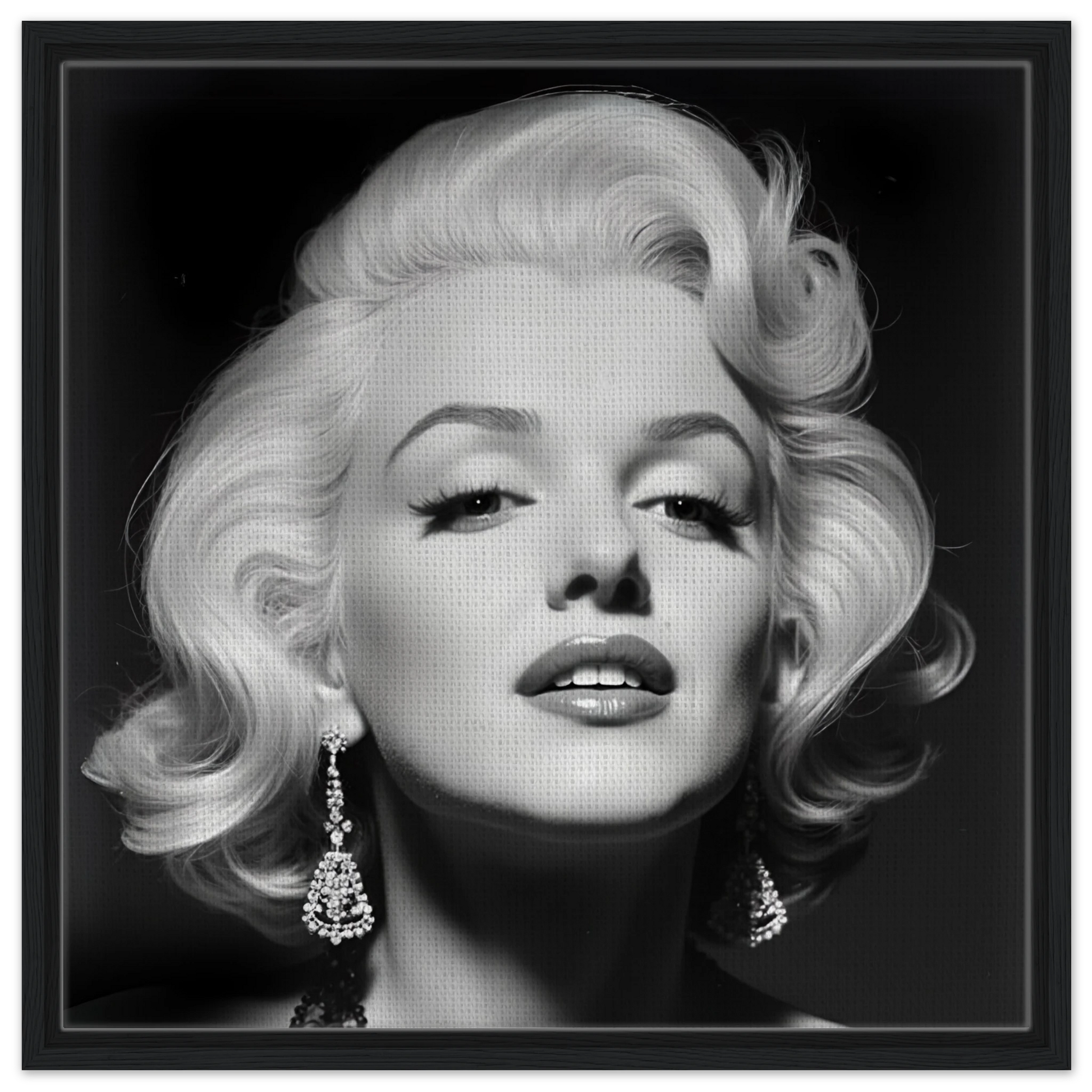 Marilynn Monroe Art Print Black Wood Frame 60x60 cm 24x24″ Framed Canvas