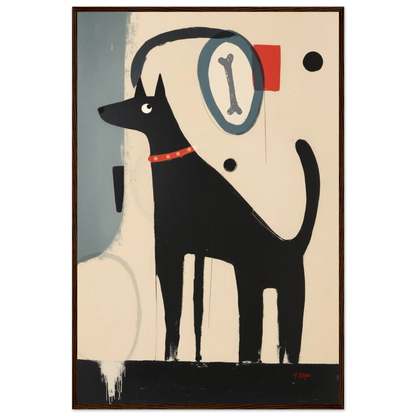 Funny Modern Dog Lover's Art Print 60x90 cm 24x36″ Premium Matte Paper Wooden Framed Poster Dark Brown Wood Frame