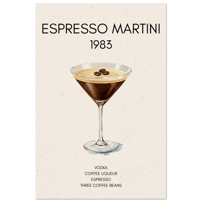 Espresso Martini Cocktail Bar Poster Print No Frame 60x90 cm 24x36″ Museum-Quality Matte Paper Poster
