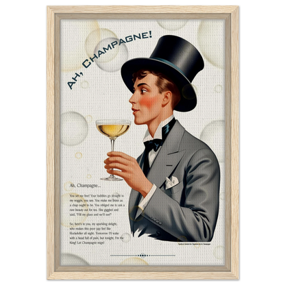 Art Deco Champagne Funny Poem Art Print 60x90 cm 24x36″ Canvas -