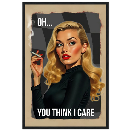 Retro Blonde Bombshell 1960s Funny Quote Art Print Black Wood Frame 40x60 cm 16x24″ Premium Matte Paper Wooden Framed Poster