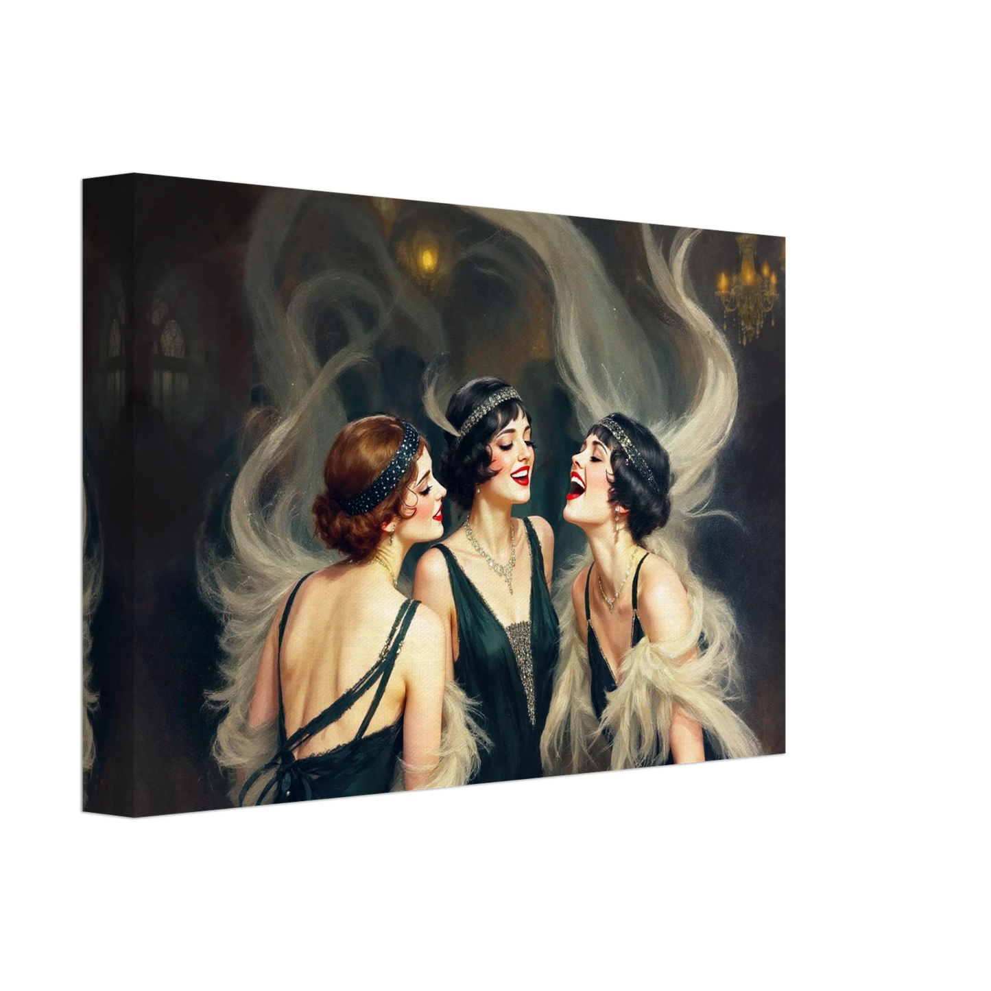 Flapper Girls Speakeasy Gatsby Art Print No Frame 20x30 cm 8x12″ Gallery Wrapped Canvas