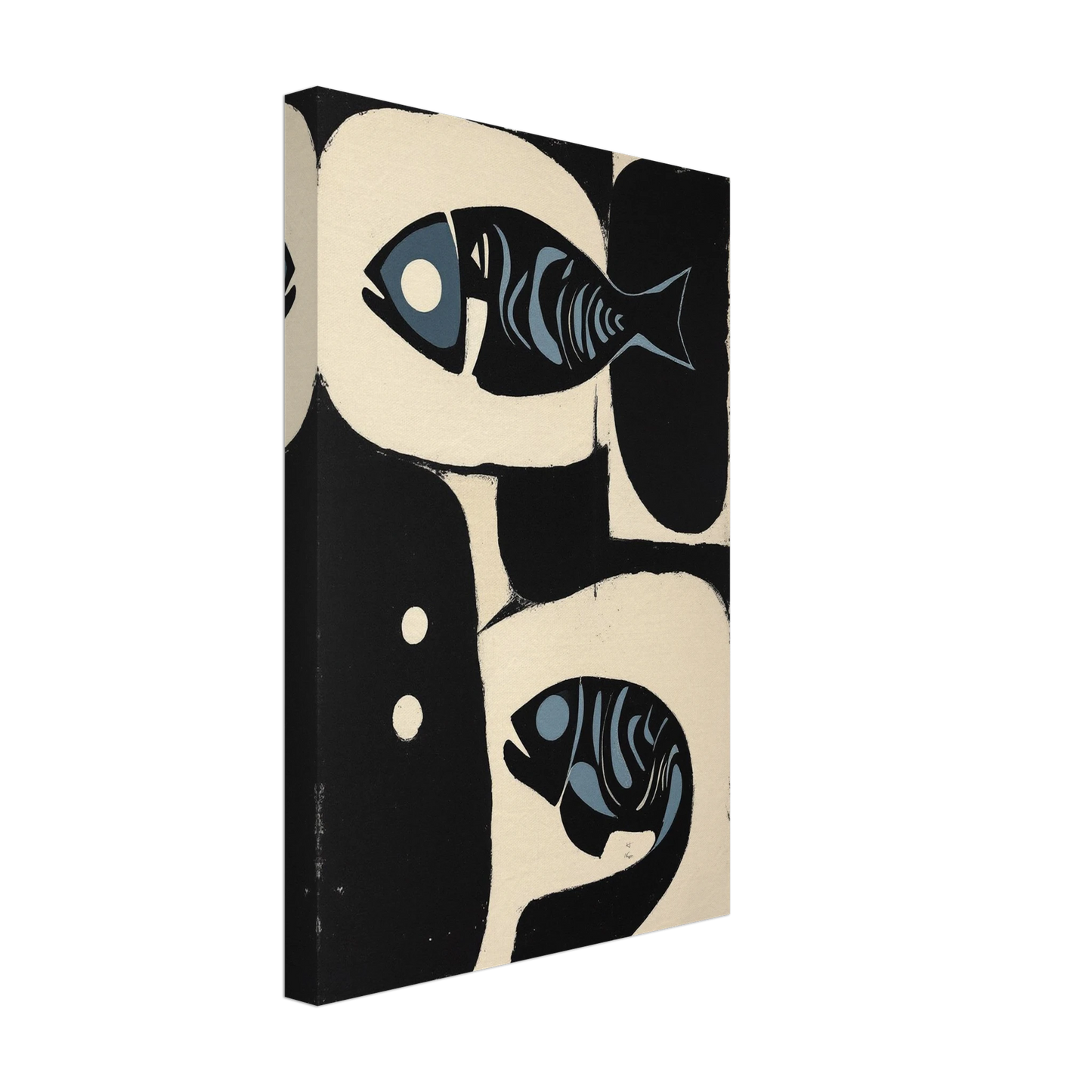Abstract Mid-Century Modern Fish Art Print No Frame 30x45 cm 12x18″ Gallery Wrapped Canvas