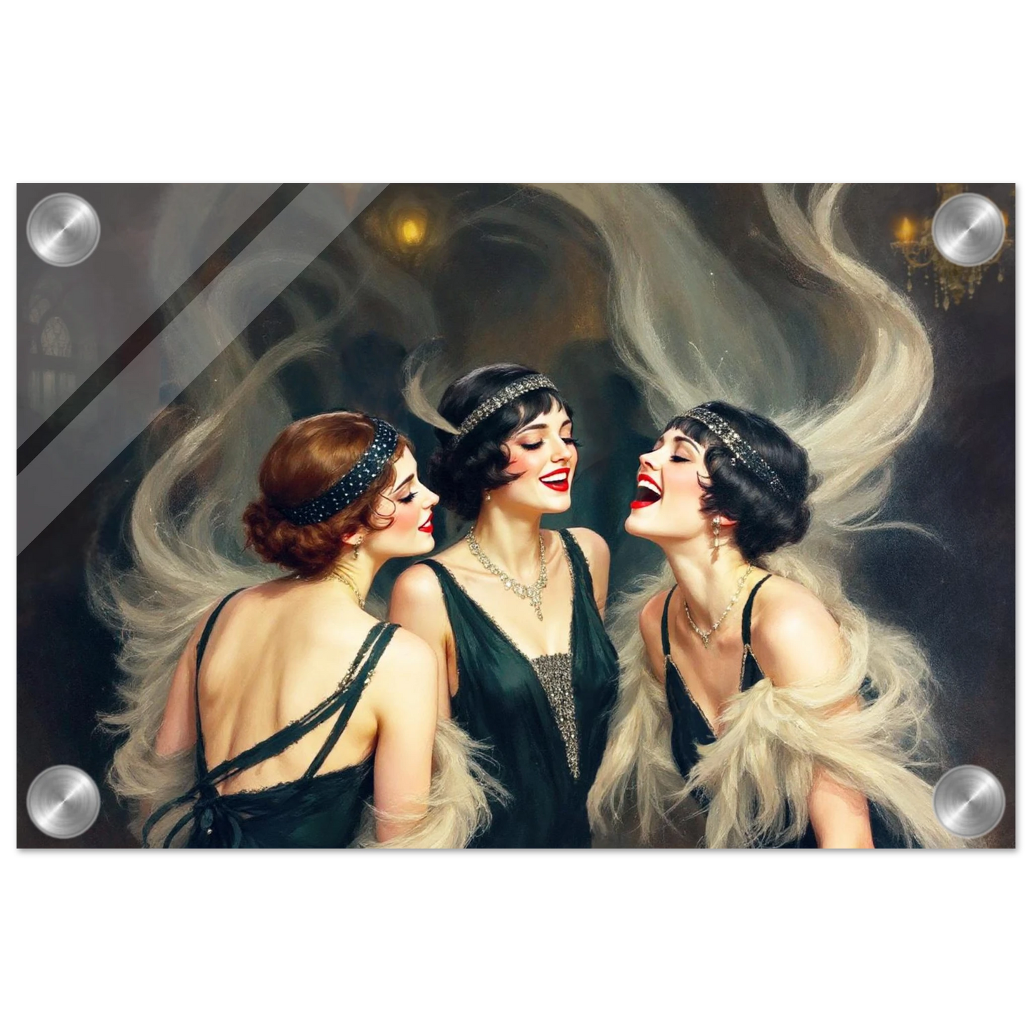 Flapper Girls Speakeasy Gatsby Art Print No Frame 20x30 cm 8x12″ Sleek Acrylic Print