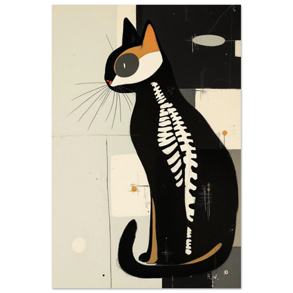 Modern Cat Skeleton Abstract Art Poster Print No Frame 30x45 cm 12x18″ Premium Matte Paper Poster