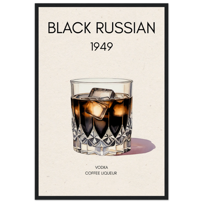 Black Russian Cocktail Bar Art Print Black Wood Frame 40x60 cm 16x24″ Museum-Quality Matte Paper Wooden Framed Poster