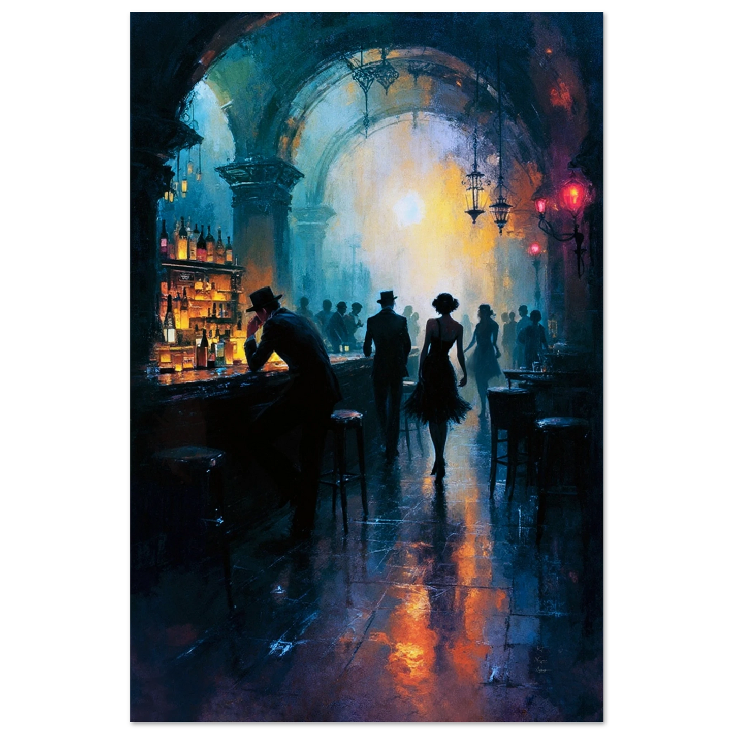 Dance Hall Speakeasy Art Print 40x60 cm 16x24″ Museum-Quality Matte Paper Poster No Frame