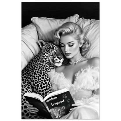Hollywood Starlet Leopard Cat Art Print 60x90 cm 24x36″ Premium Matte Paper Poster No Frame