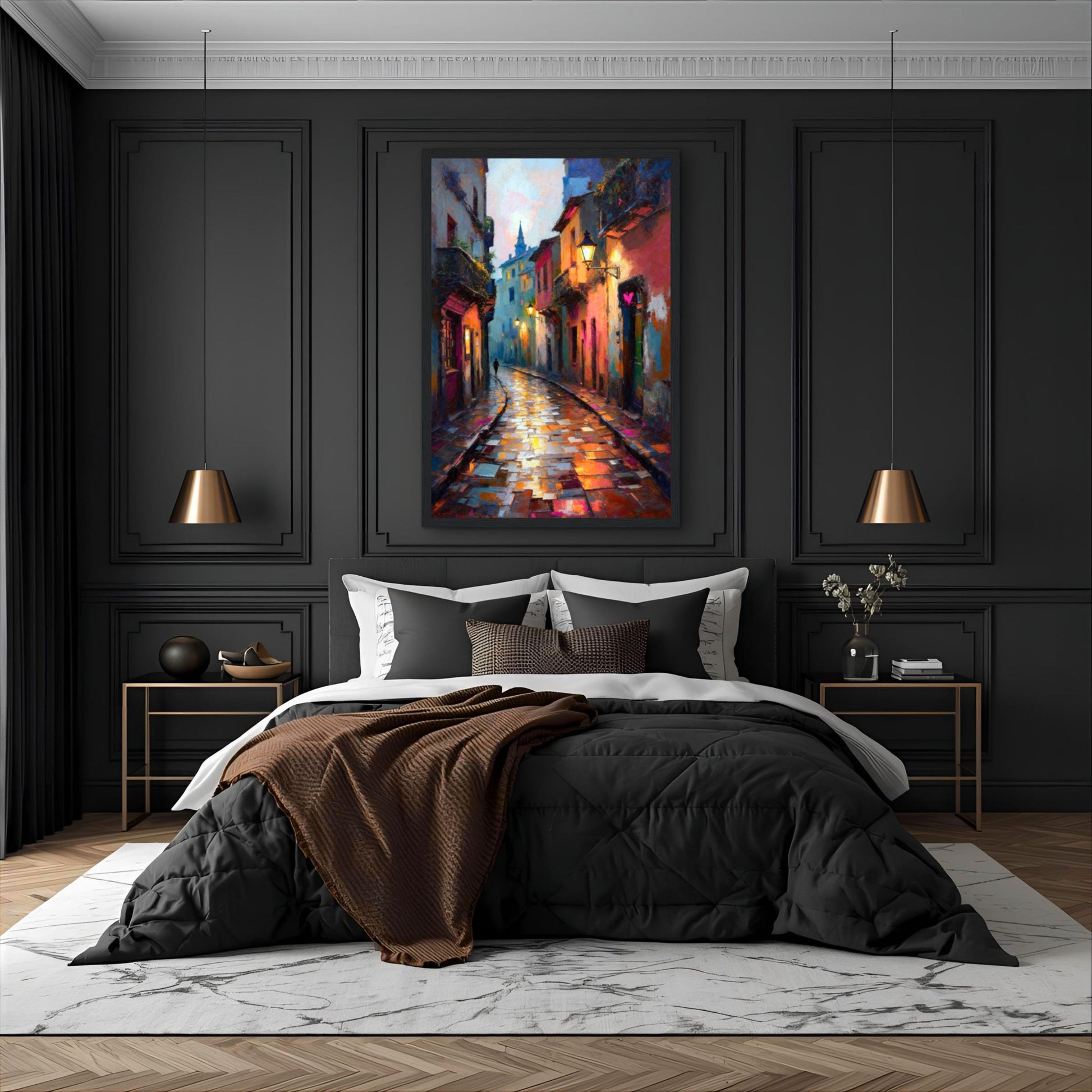 Old Europe Romantic Street Art Print