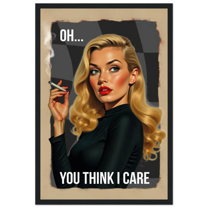 Retro Blonde Bombshell 1960s Funny Quote Art Print Black Wood Frame 30x45 cm 12x18″ Classic Matte Paper Wooden Framed Poster