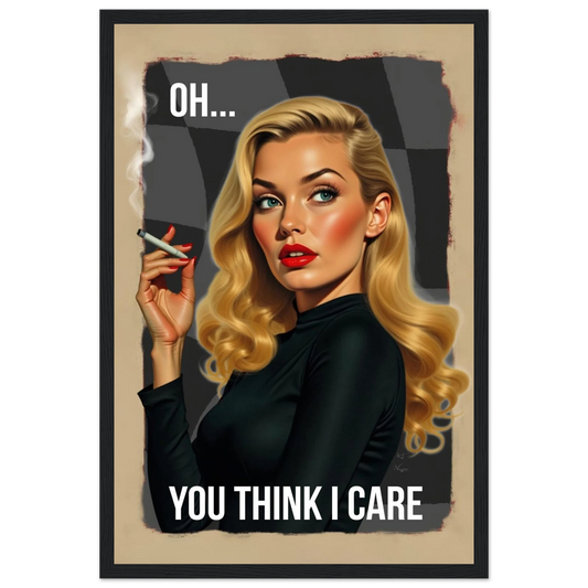 Retro Blonde Bombshell Funny Quote Art Print Black Wood Frame 30x45 cm 12x18″ Classic Matte Paper Wooden Framed Poster