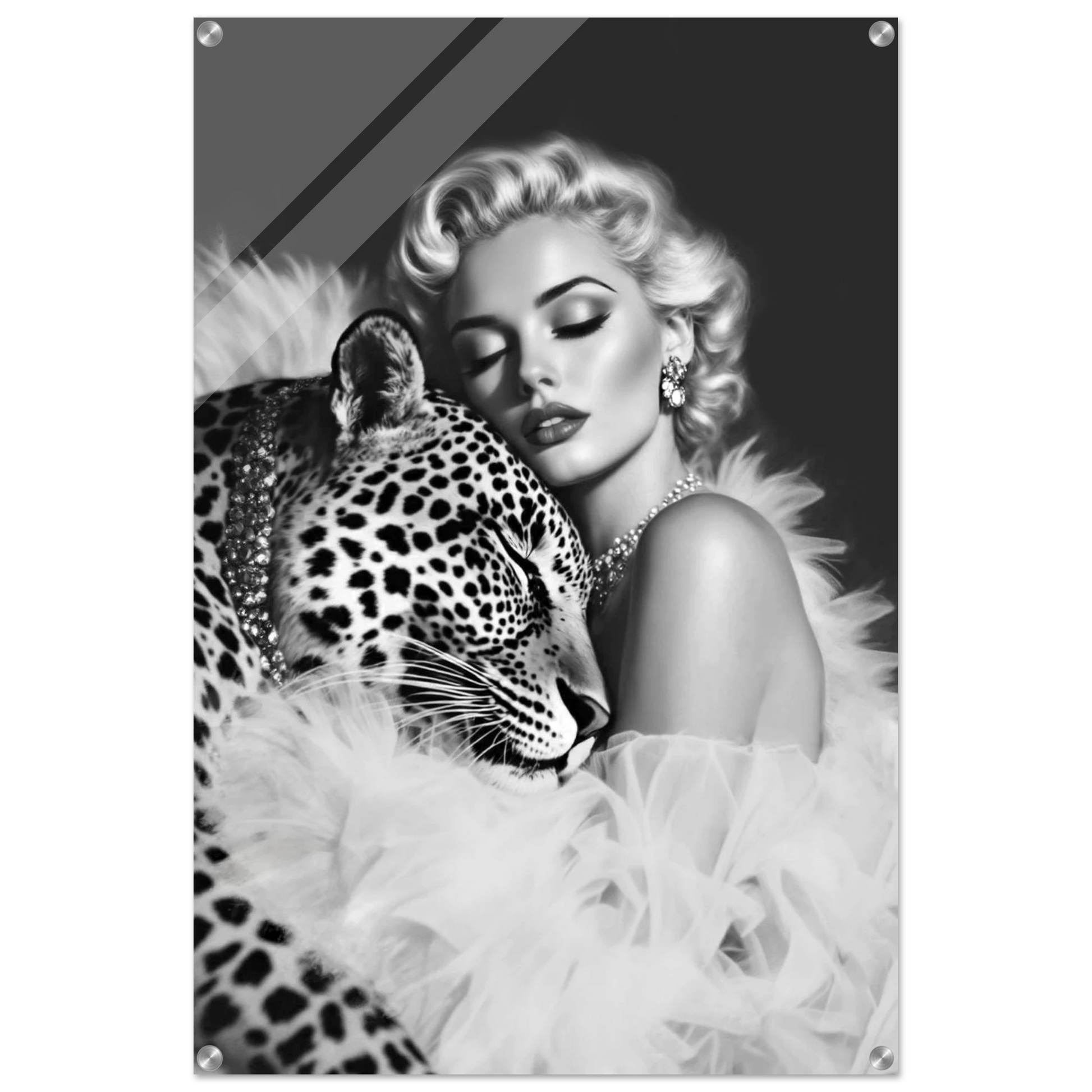 Marilyn Monroe Glam Leopard Art Print No Frame 60x90 cm 24x36″ Sleek Acrylic Print