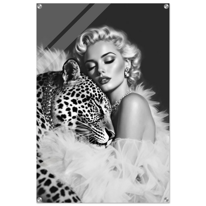 Marilyn Monroe Glam Leopard Art Print No Frame 60x90 cm 24x36″ Sleek Acrylic Print