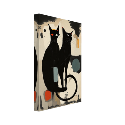 Abstract Crazy Cat Duo Art Print No Frame 20x30 cm 8x12″ Gallery Wrapped Canvas