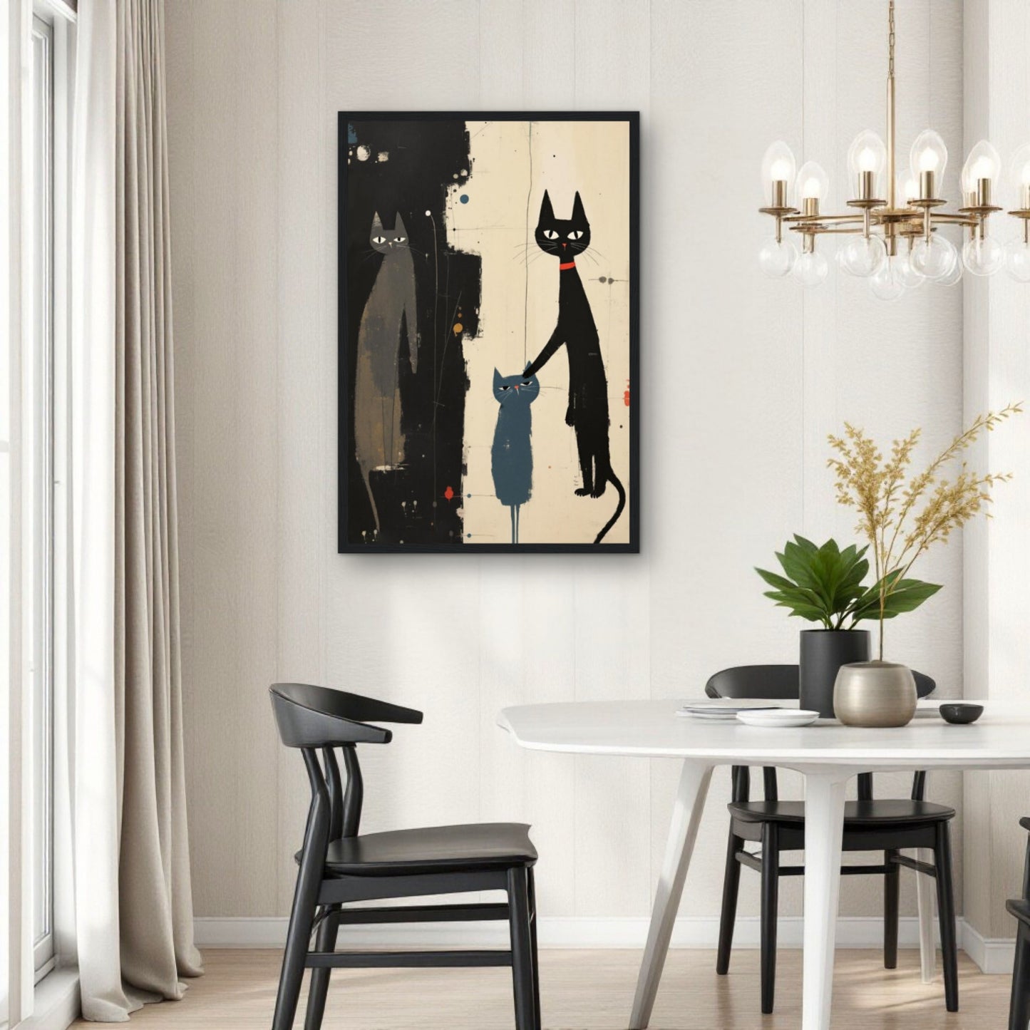 Abstract Cat Family Art Poster Print