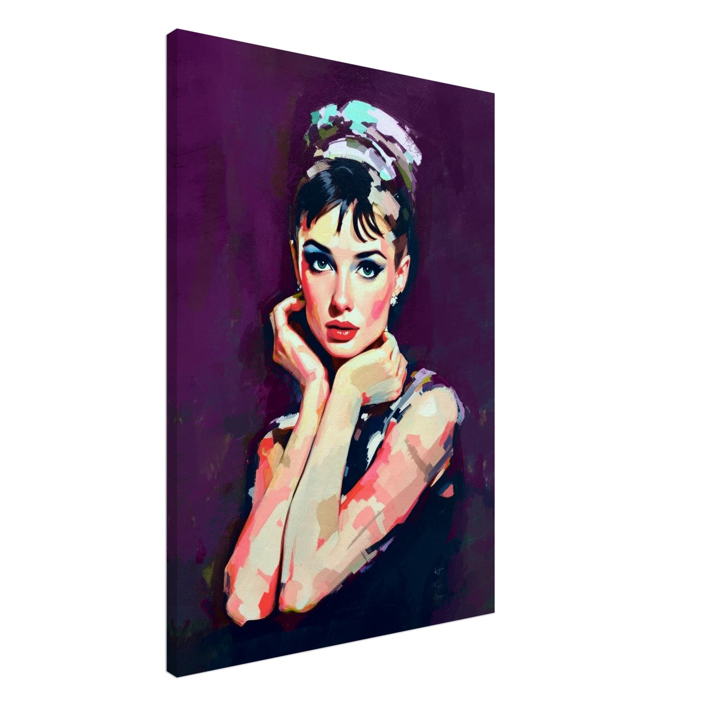 Audrey Hepburn Painting Art Print 70x100 cm 28x40″ Gallery Wrapped Canvas No Frame