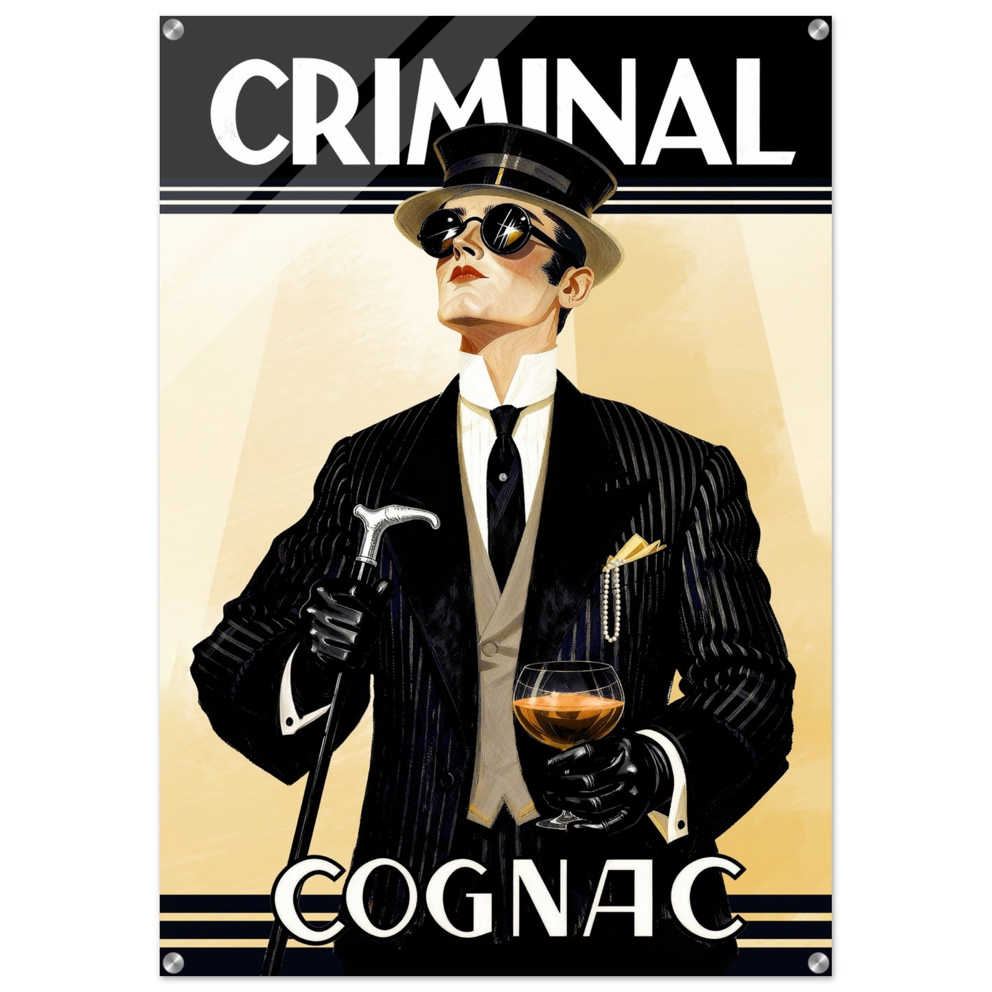 Criminal Cognac 1920s Art Deco Print 70x100 cm 28x40″ Sleek Acrylic Print