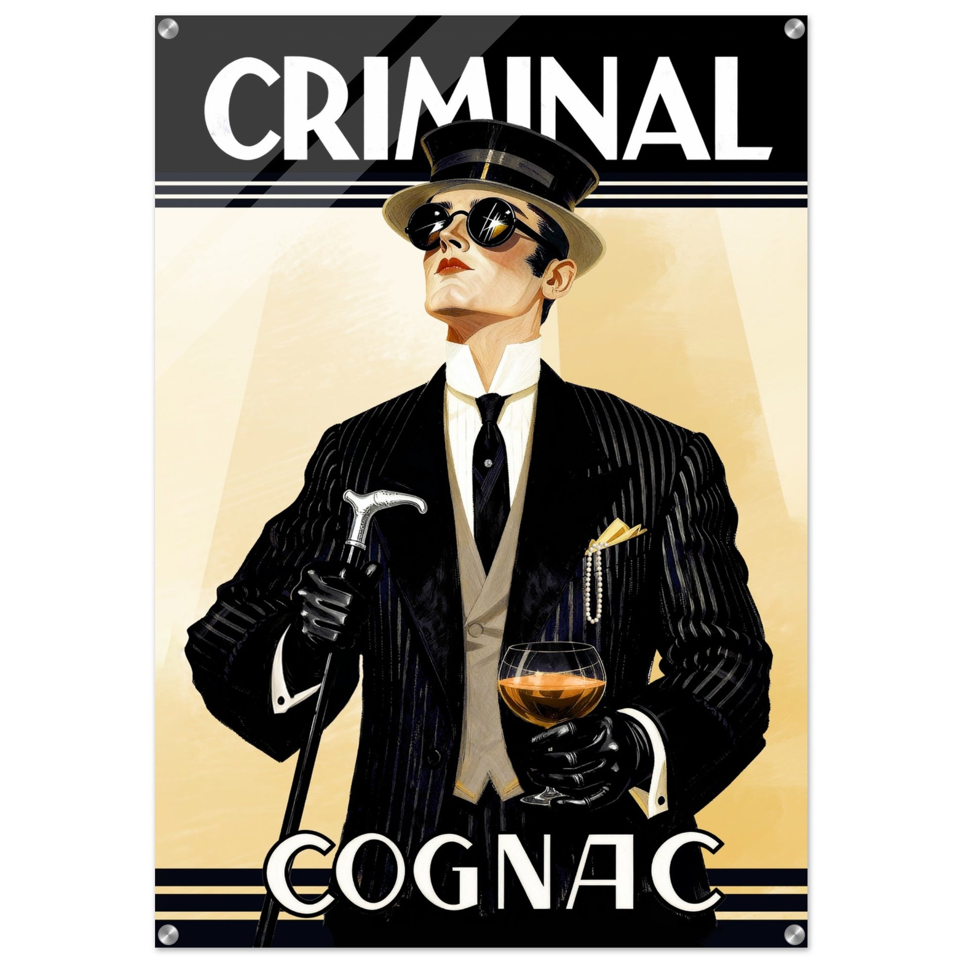 Criminal Cognac 1920s Art Deco Print 70x100 cm 28x40″ Sleek Acrylic Print