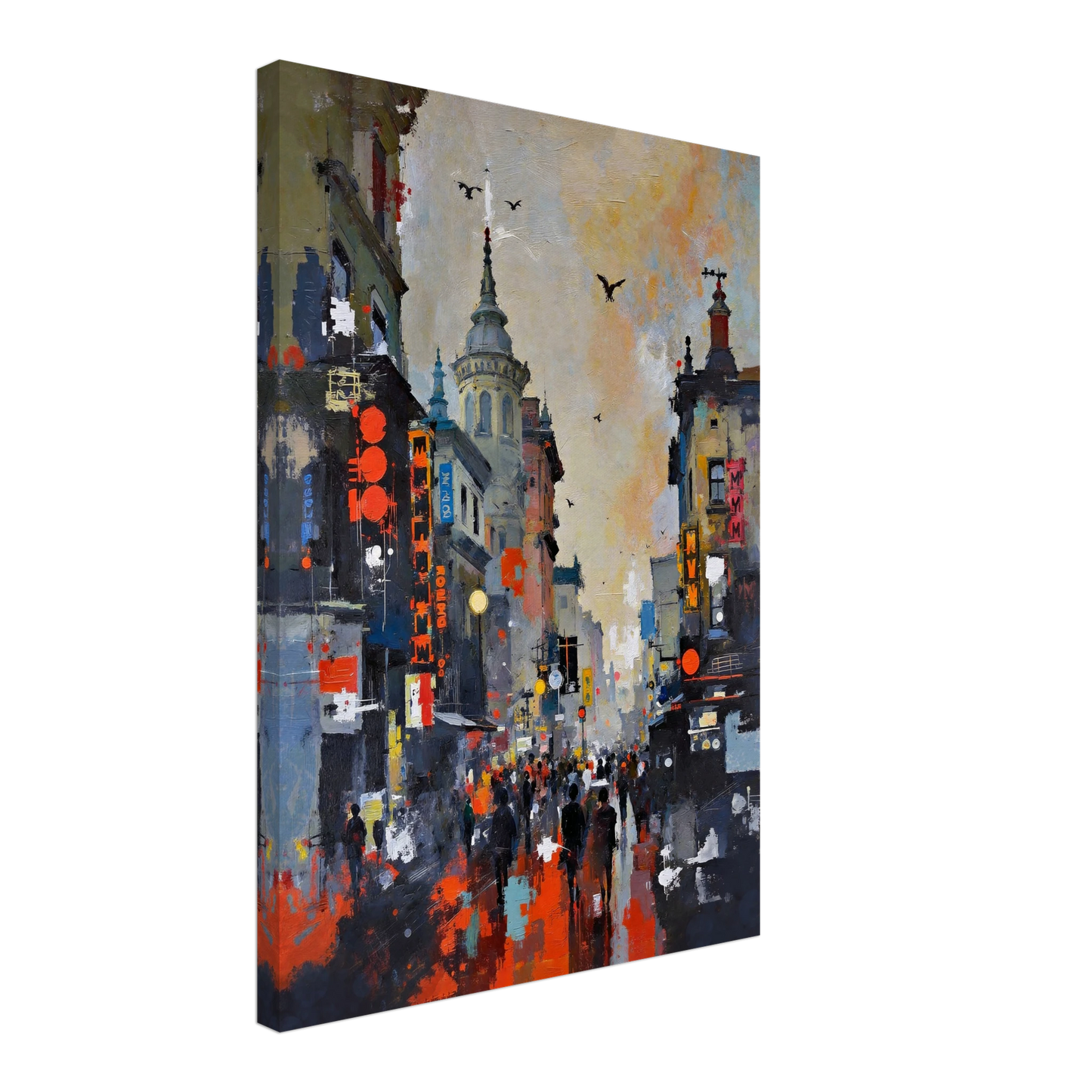 Gothic City Street Art Print - European Cityscape