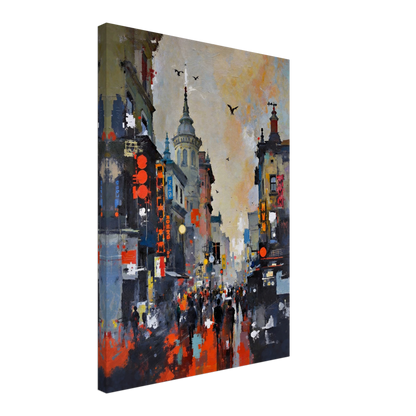 Gothic City Street Art Print - European Cityscape