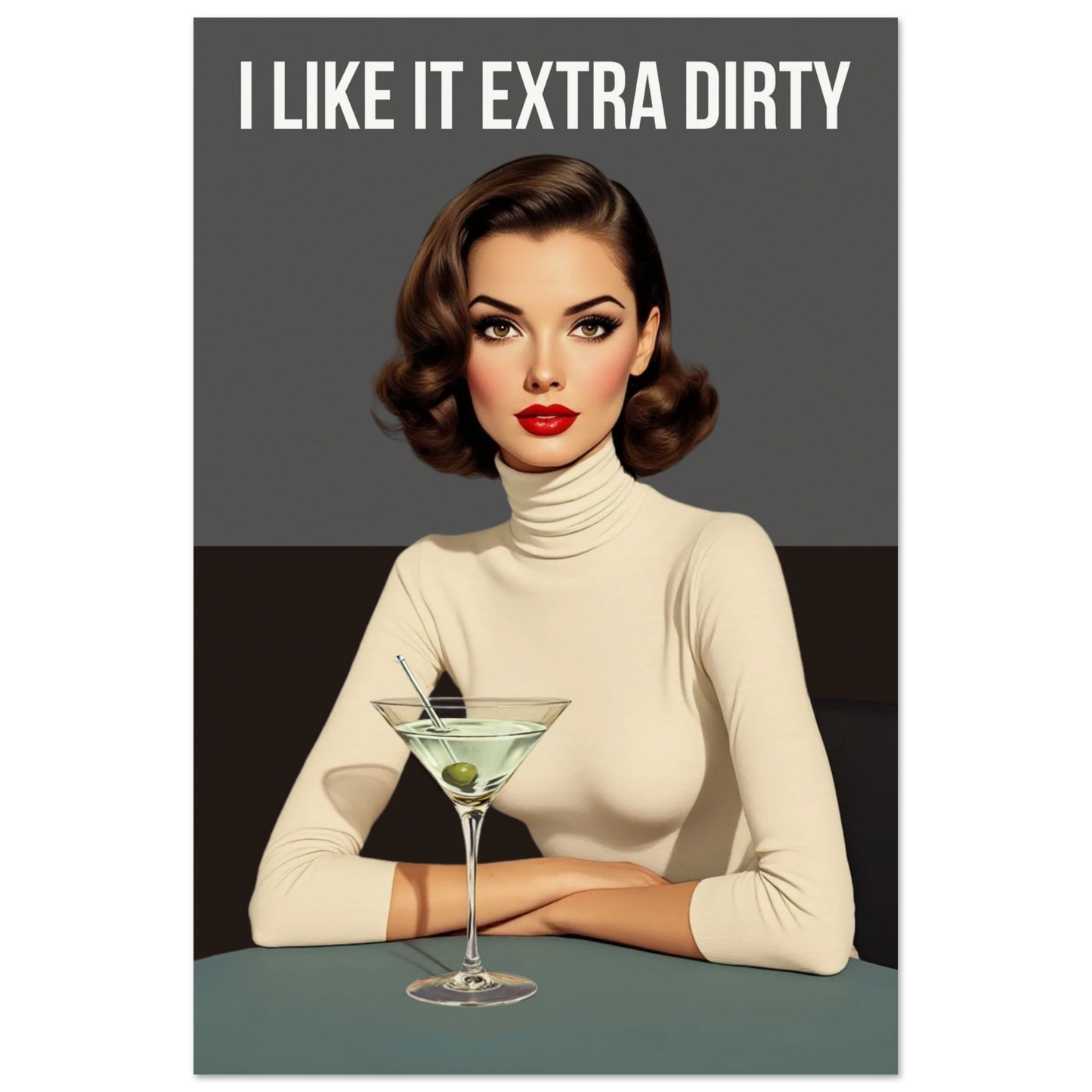 Extra Dirty Martini Cocktail Bar Art Print No Frame Museum-Quality Matte Paper Poster 30x45 cm 12x18″