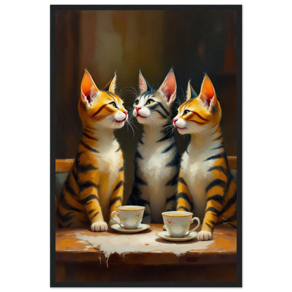 Tabby Cat Vintage Kitchen Art Print 40x60 cm 16x24″ Museum-Quality Matte Framed Poster Black Wood Frame