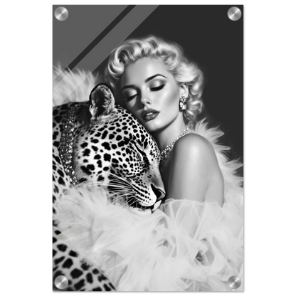 Marilyn Monroe Glam Leopard Art Print No Frame 30x45 cm 12x18″ Sleek Acrylic Print