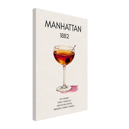 Classic Manhattan Cocktail Bar Art Print No Frame 40x60 cm 16x24″ Gallery Wrapped Canvas