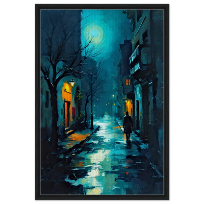 Blue Moon Night Street Scene Art Print 30x45 cm 12x18″ Sleek Acrylic Print No Frame