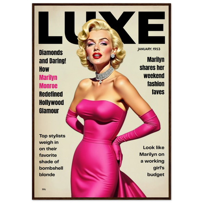 Marilyn Monroe Old Hollywood Art Print Dark Brown Wood Frame 70x100 cm 28x40″ Premium Matte Paper Wooden Framed Poster
