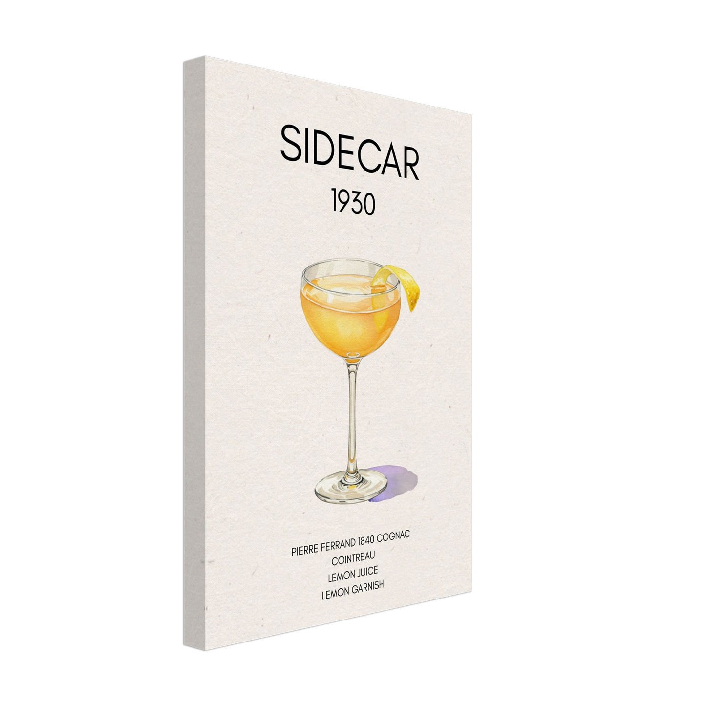 Sidecar Cocktail Bar Poster Print No Frame 30x45 cm 12x18″ Gallery Wrapped Canvas
