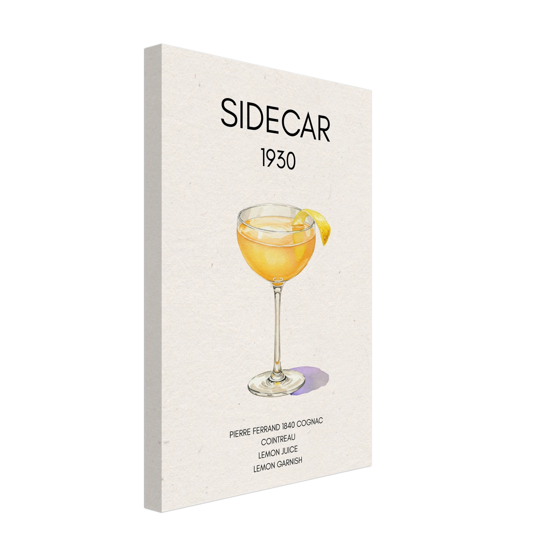 Classic Sidecar Cocktail Bar Art Print No Frame 30x45 cm 12x18″ Gallery Wrapped Canvas