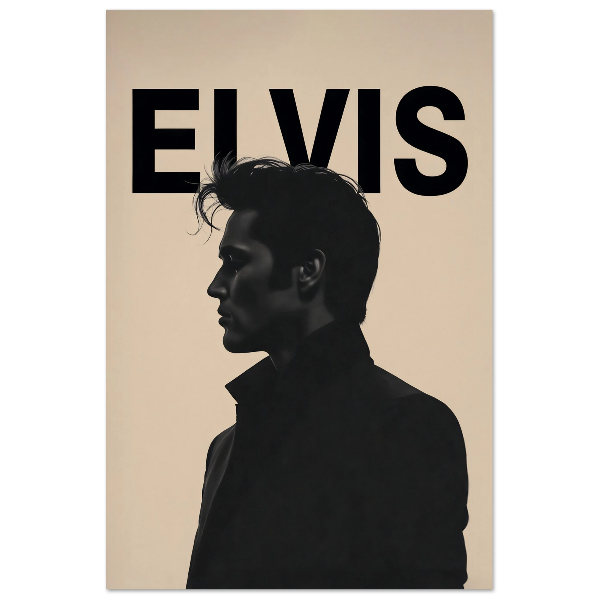 Young Elvis Presley Silhouette Art Print No Frame 60x90 cm 24x36″ Classic Matte Paper Poster