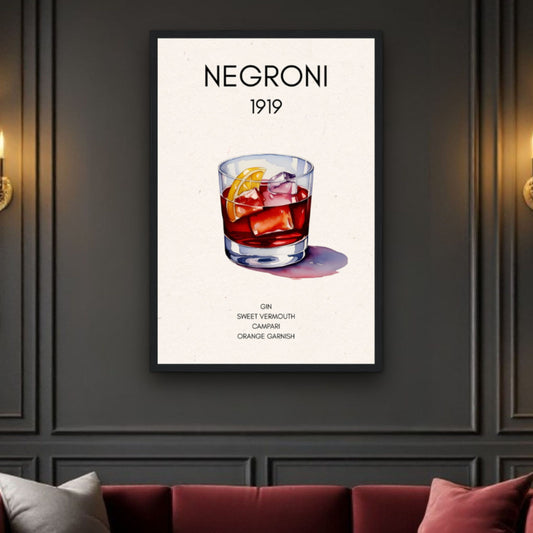 Negroni Cocktail Bar Poster Print