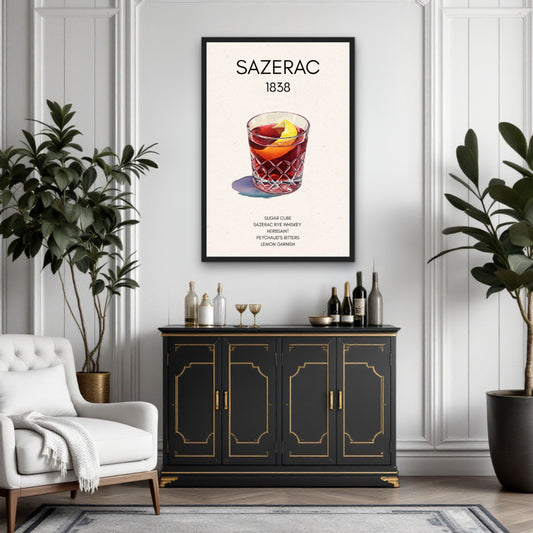 Sazerac Cocktail Bar Art Print
