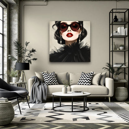 Paris Glam 80s Fashion Model Art Print
