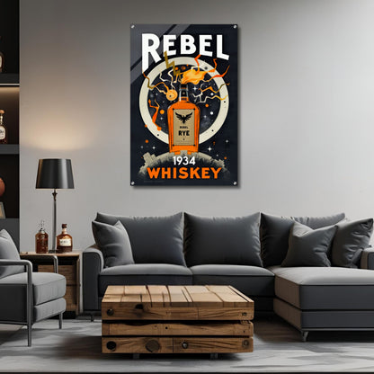 Rebel Whiskey Cocktail Bar Poster Print