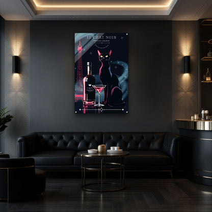Art Deco Le Chat Noir French Black Cat Art Print