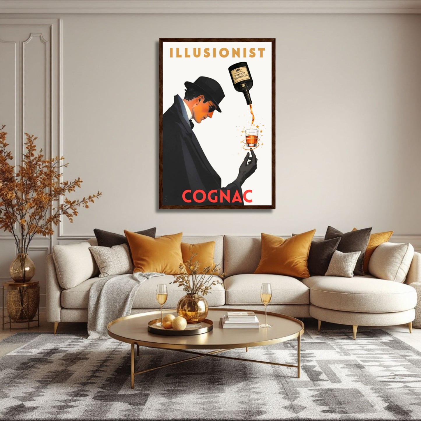 Vintage Cognac Cocktail Bar Poster Print 60x90 cm 24x36″ Premium Matte Paper Poster No Frame