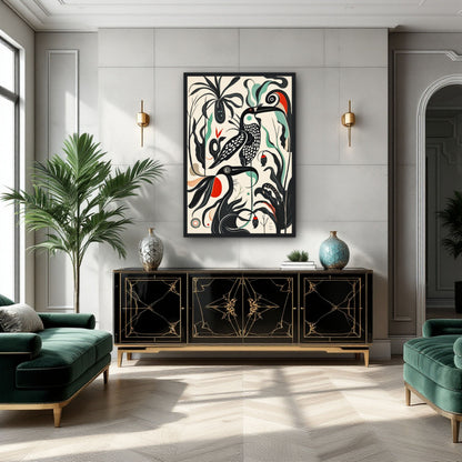 Mid-Century Modern Tropical Bird Art Print