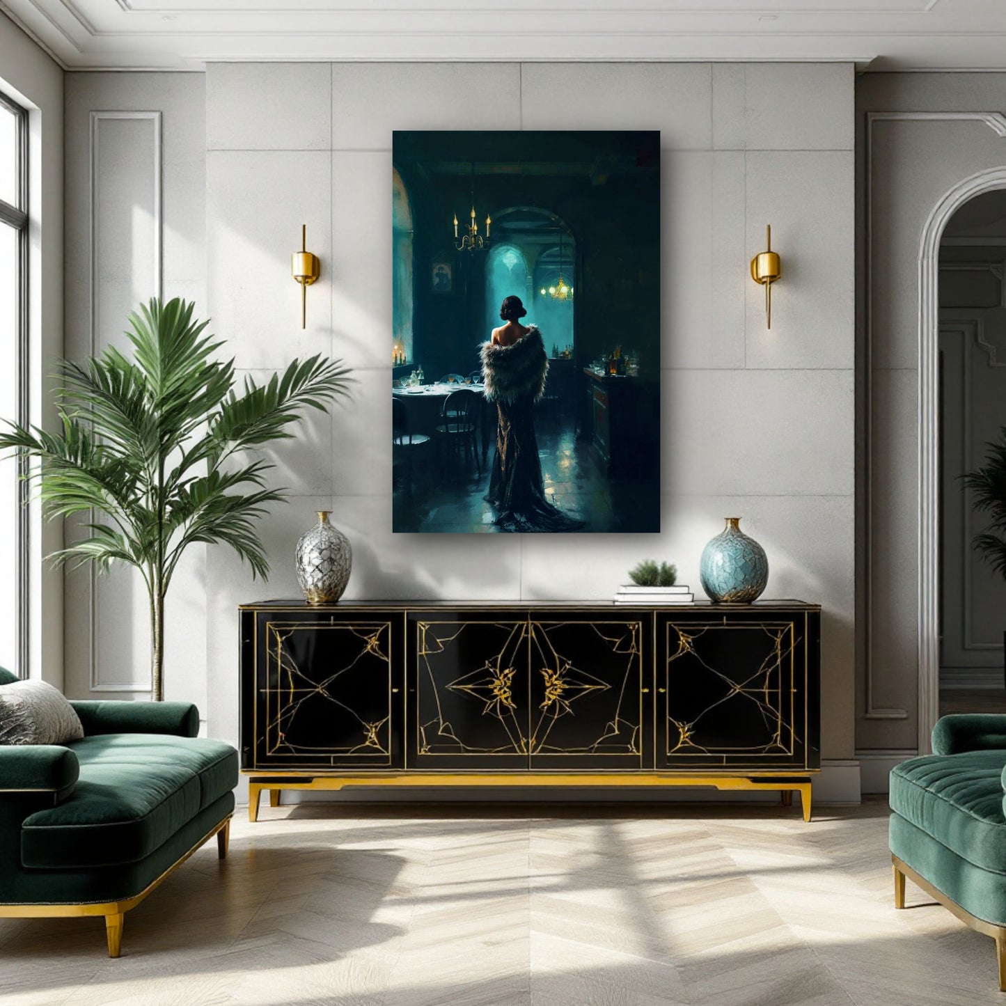 Moody Speakeasy Flapper Bar Art Print