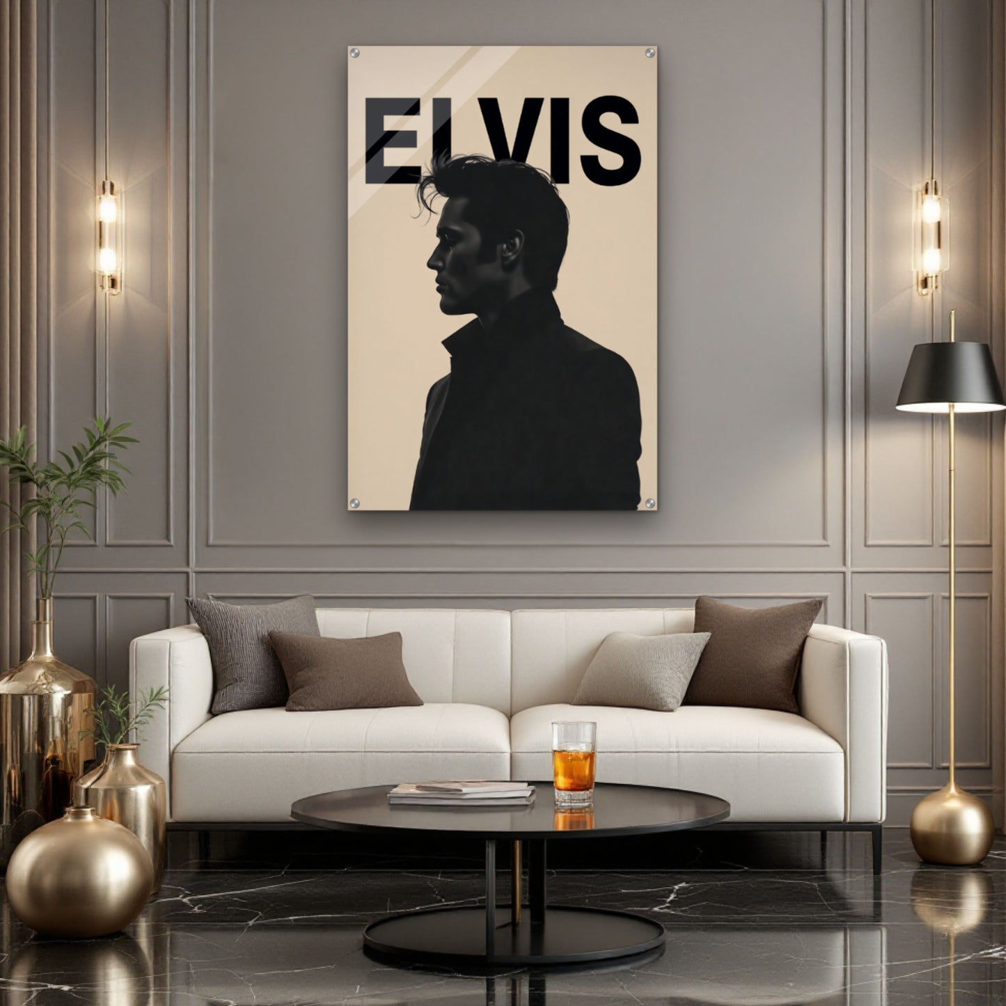 Young Elvis Presley Silhouette Art Print