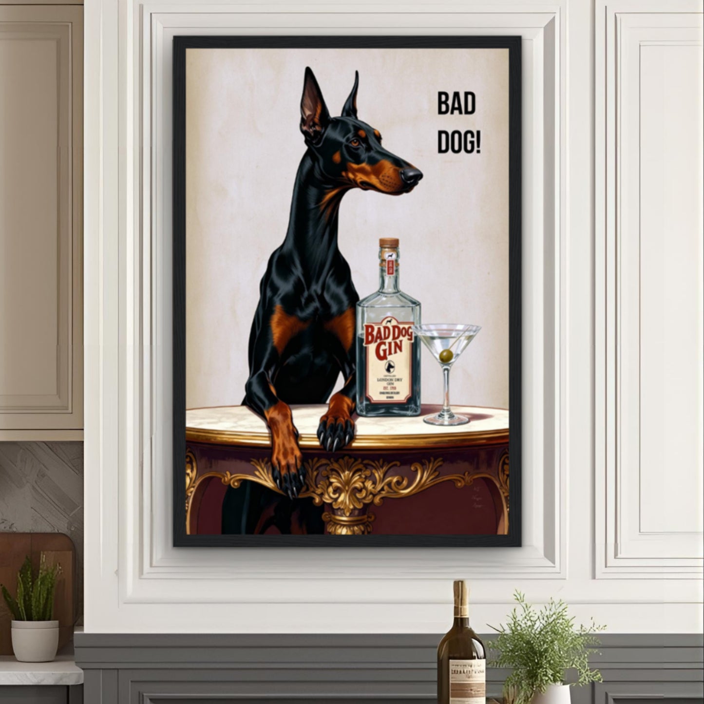 Bad Dog Gin Cocktail Bar Art Print