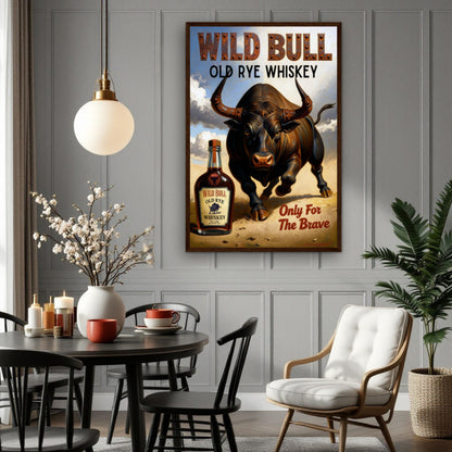 Wild Bull Old West Rye Whiskey Poster Print