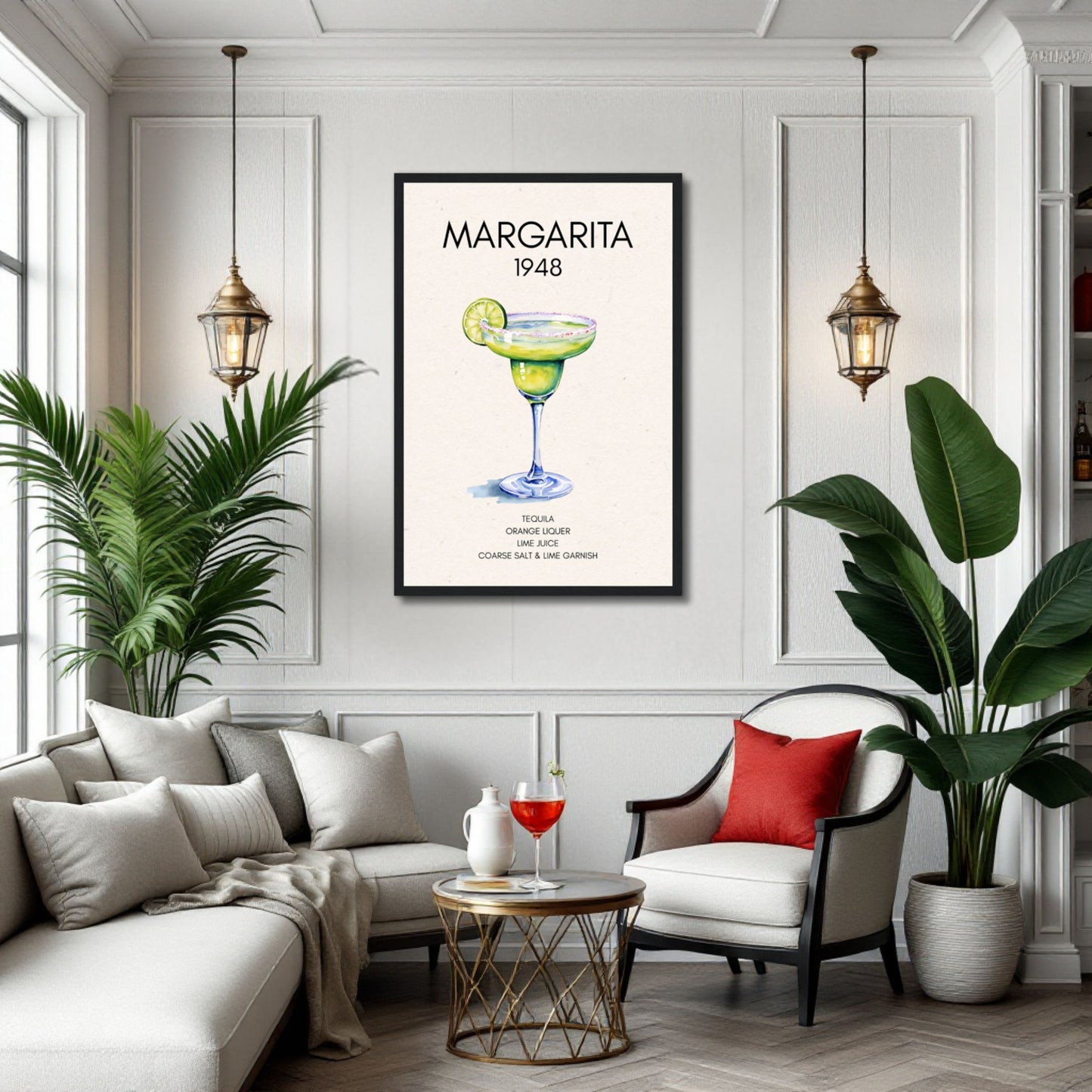 Margarita Cocktail Bar Poster Print Black Wood Frame 60x90 cm 24x36″ Premium Matte Paper Wooden Framed Poster