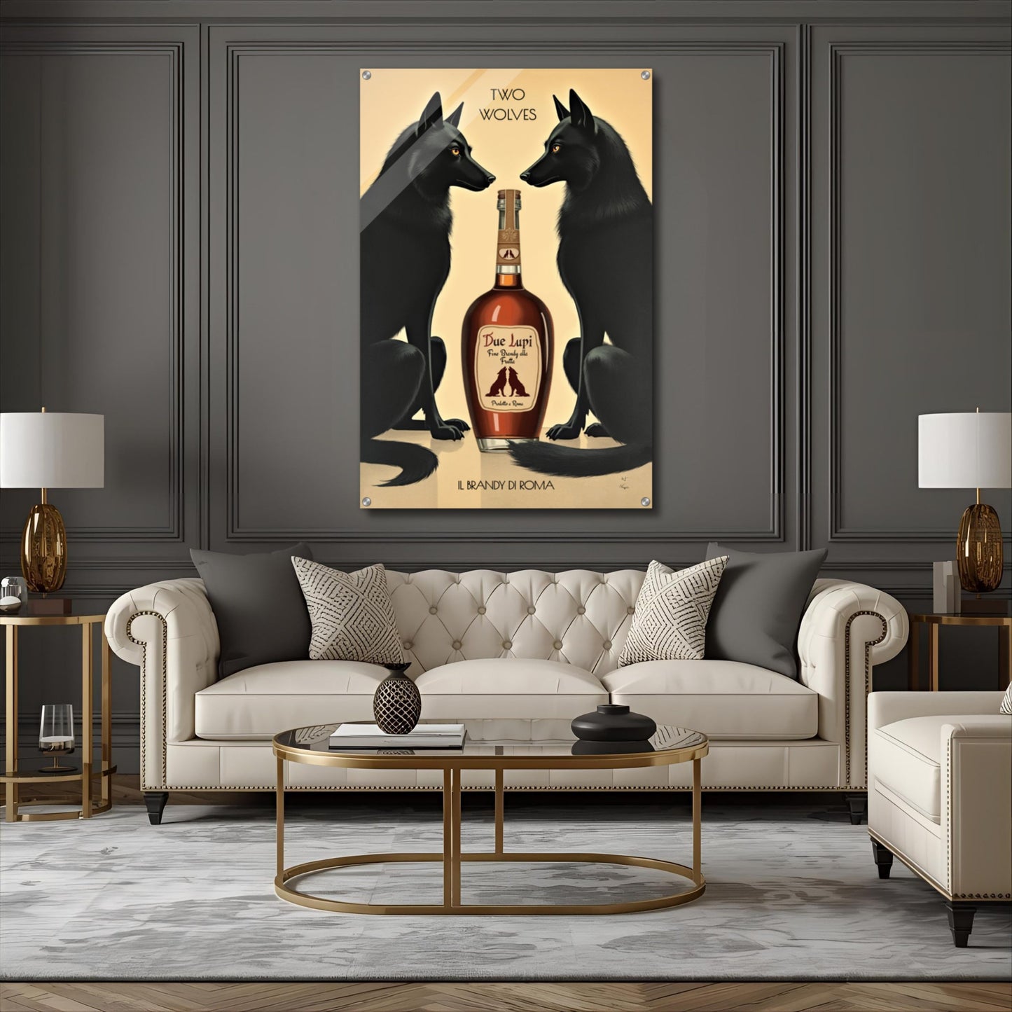 Two Wolves Italian Cocktail Bar Art Print