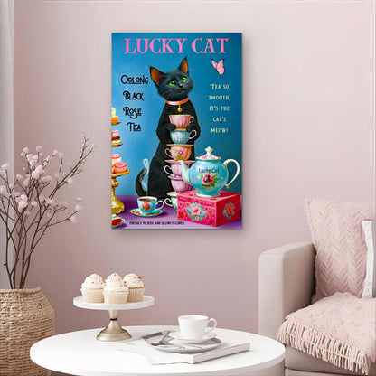 Lucky Cat Vintage Oolong Tea Art Print