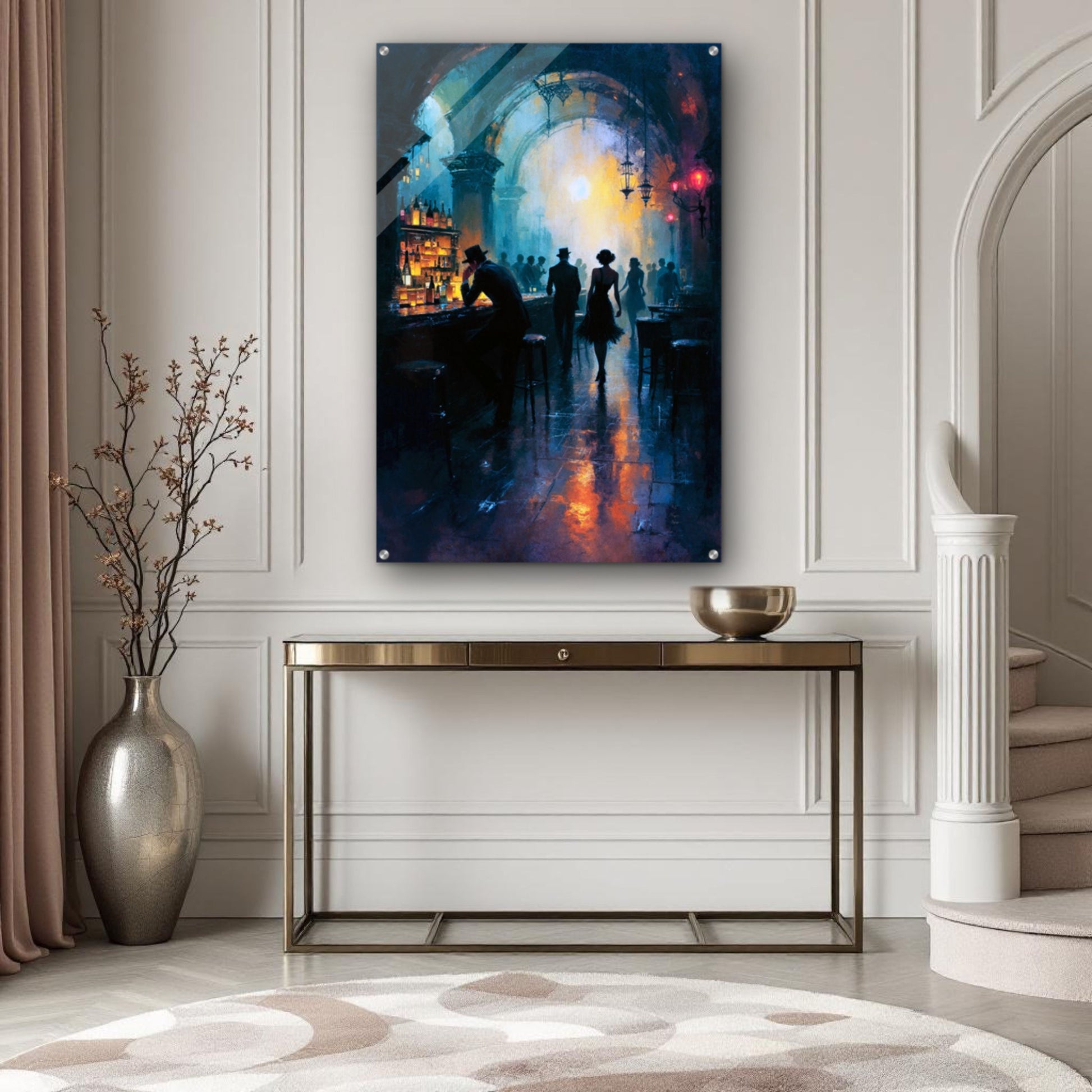 Dance Hall Speakeasy Art Print 70x100 cm 28x40″ Museum-Quality Matte Paper Wooden Framed Poster Dark Brown Wood Frame